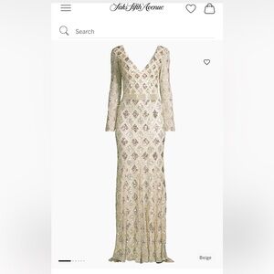 Mac Duggal Elegant Gold Sequin Evening Gown